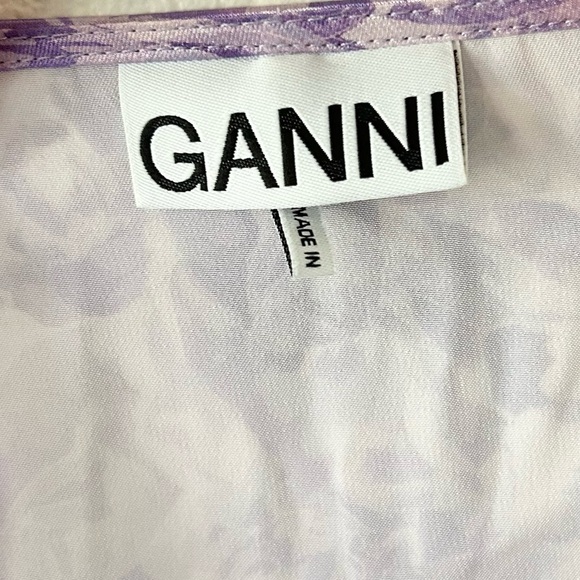 Ganni Floral Printed Midi Skirt & Cami Top Set in Violet - Picture 11 of 13